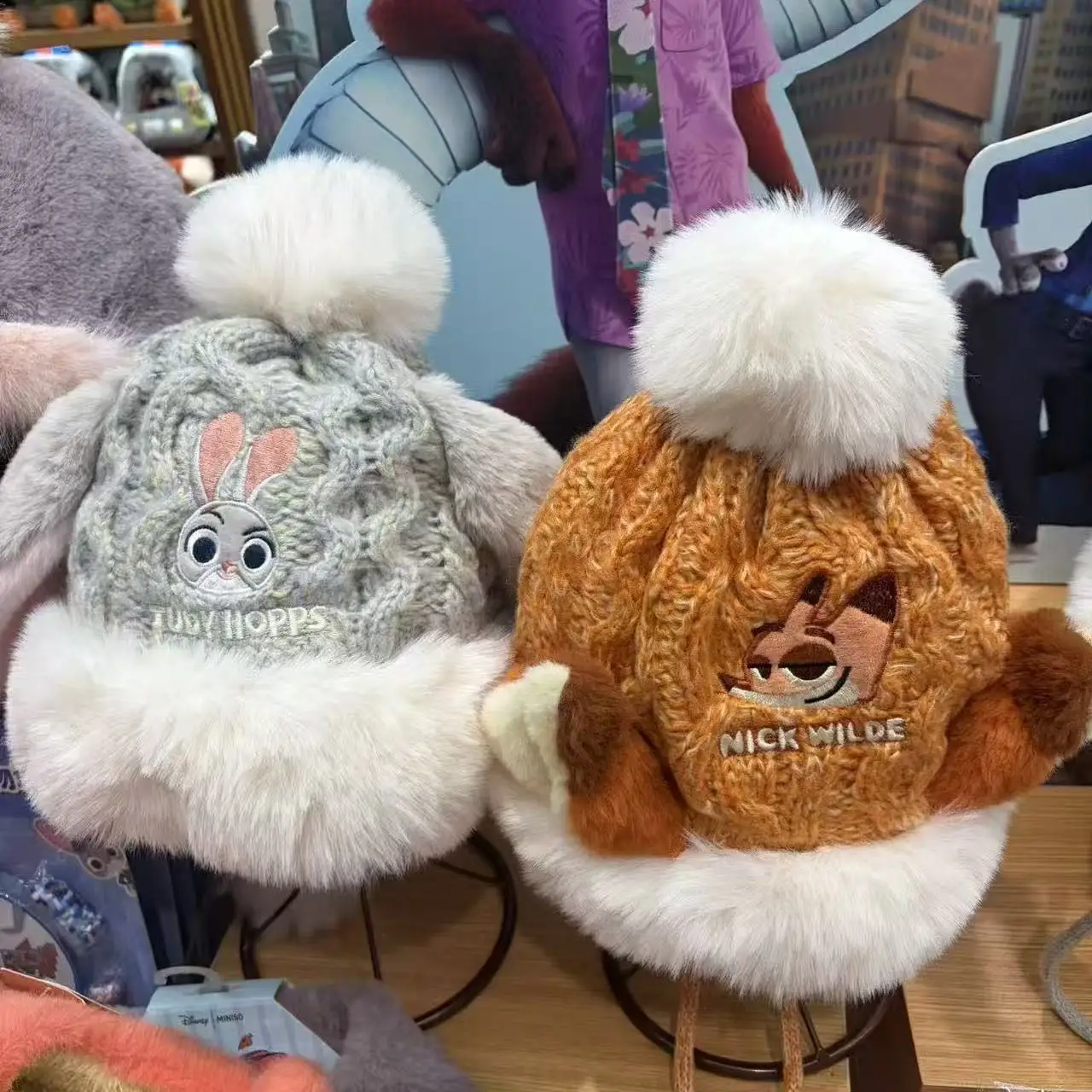 

Disney Zootopia Fringe Knit Beanie Acrylic Wool Blend Winter Warm Hat for Men Women Unisex Casual Slouchy Cap