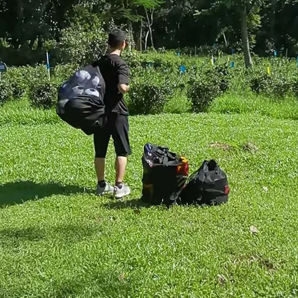 Tas Penyimpanan Bola Sepak Tahan Lama, Ringan, Pencegah Goresan, Tas Selempang, Kapasitas Besar, Bahan Kanvas