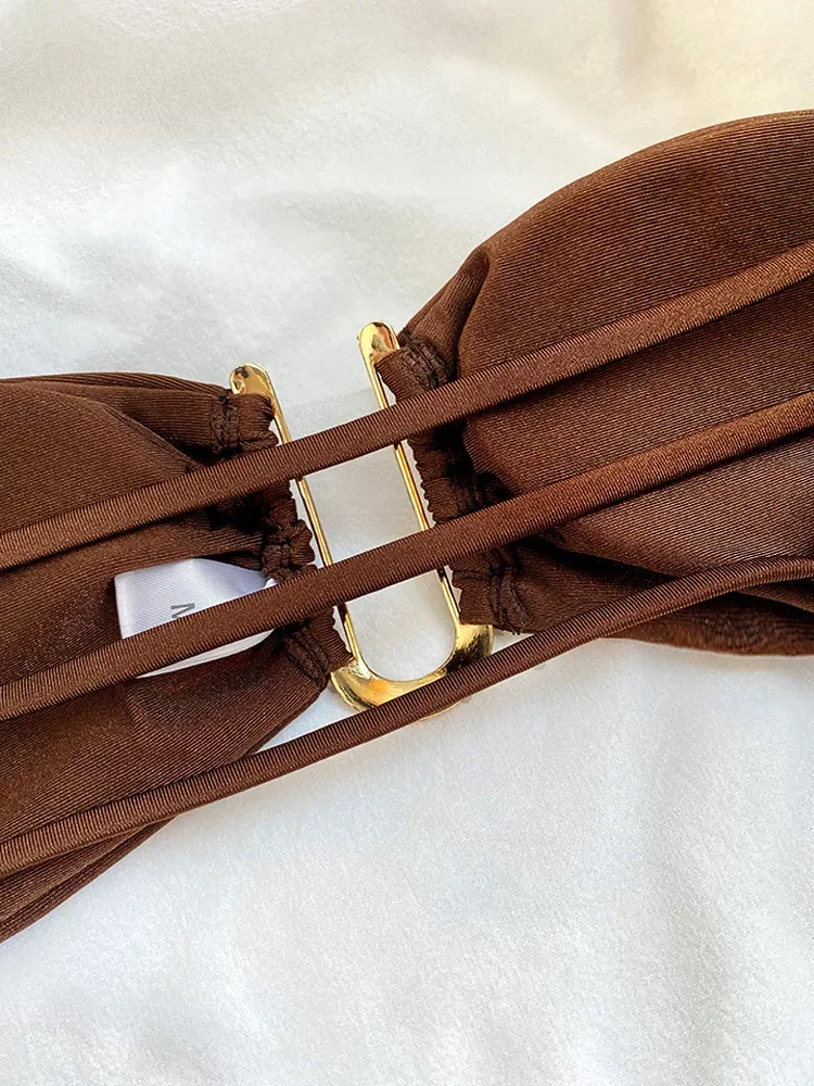 ZRTAK بيكيني أسود رفع ملابس السباحة عالية الخصر بيكيني مجموعات ثوب السباحة النساء بيكيني 2024 Biquinis Feminino ملابس الشاطئ