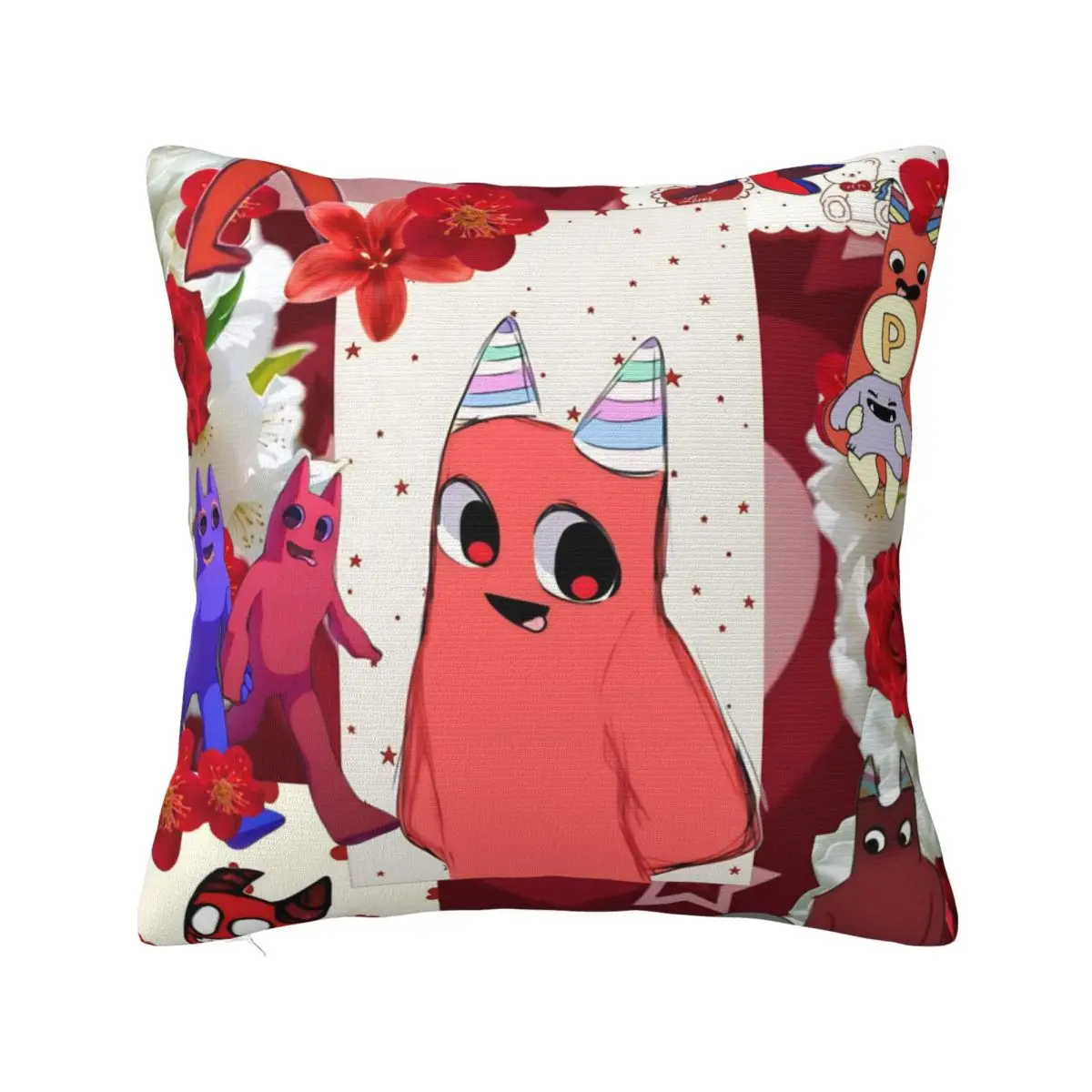 

Наволочка Garten Of Banban, чехол для подушки из полиэстера, декоративная наволочка для игры ужасов, чехол для дома, квадратный 45*45 см