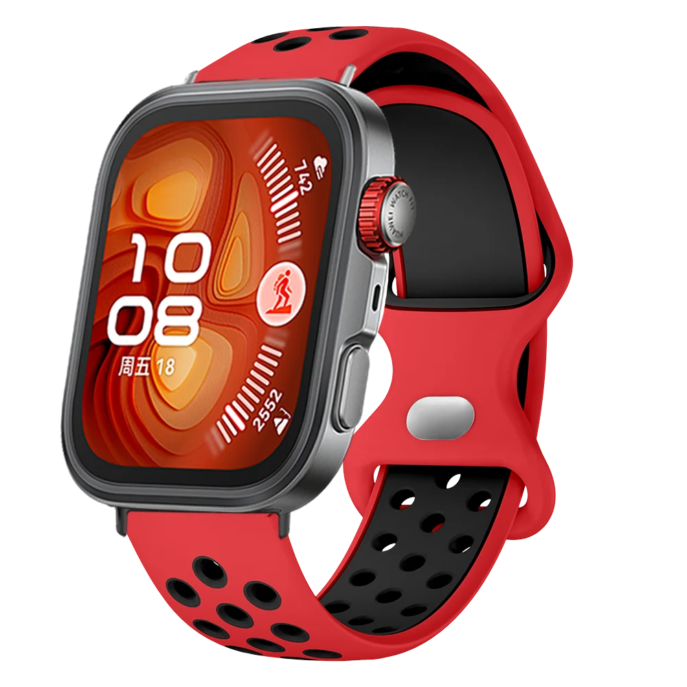 Cinturino in silicone bicolore con foro rotondo per Hauwei Fit 4 Pro Fit 4/3 Cinturino sportivo per Huawei Fit 4 Pro Cinturino con fibbia a farfalla