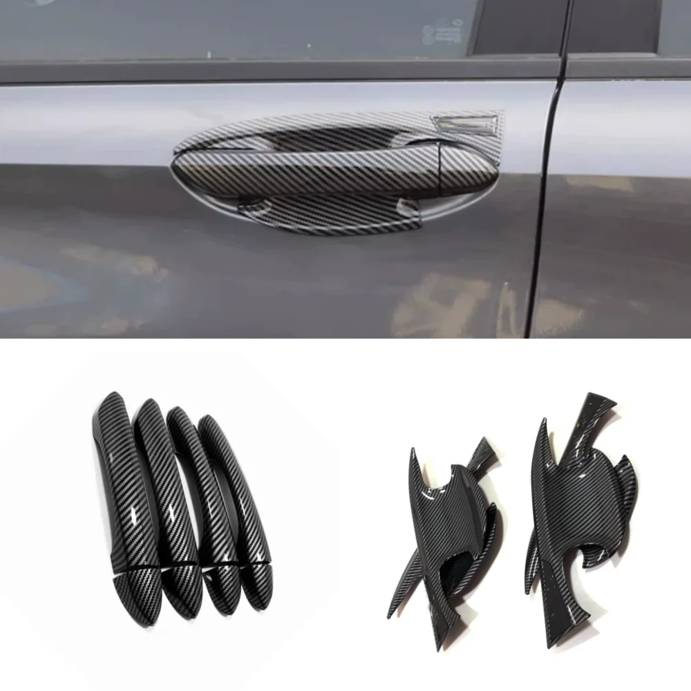 For Trumpchi GAC Empow 2022 2023 Exterior Accessories Car Door Handle Catch Protection Cap Cover Trim Carbon Fiber Look
