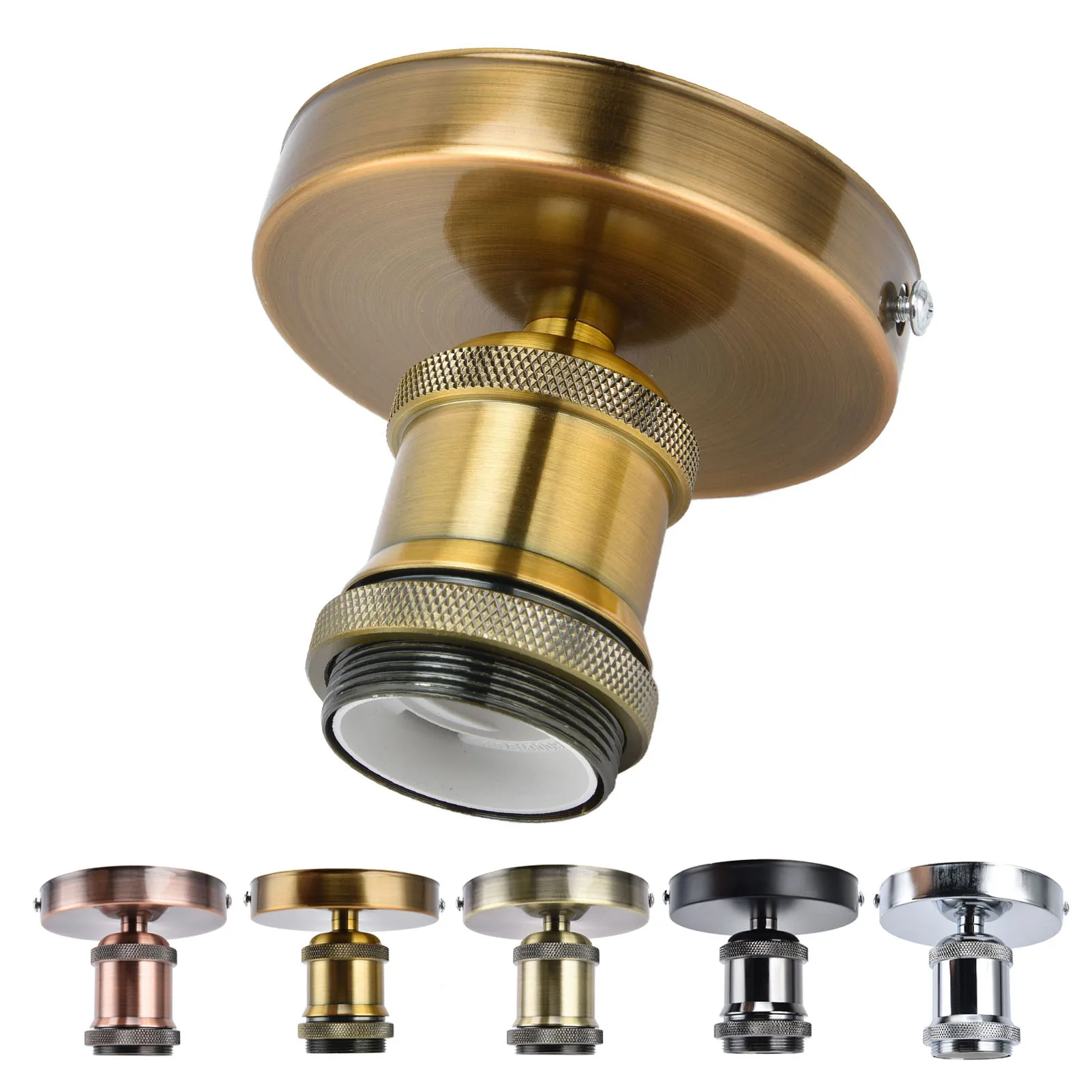 Ceiling Lamp Holder Vintage E26 E27 Lamp Socket Ceiling Lamp Holder with Accessories for Kitchen Bedroom Living Room Lamp Holder