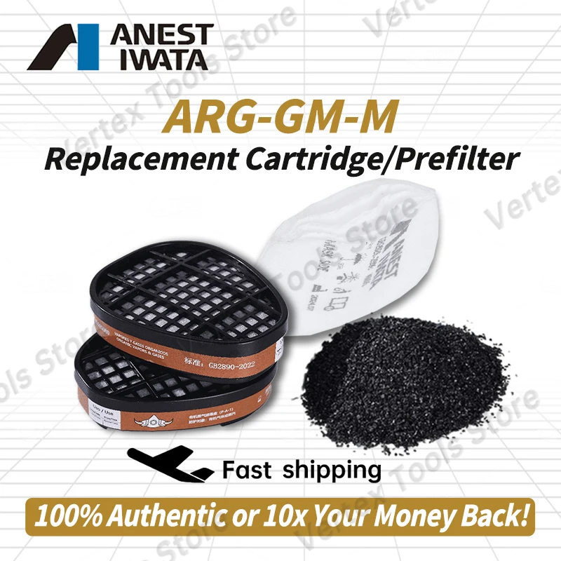 ANEST IWATA ARG-GM-M Respirator Replacement Filter Cartridge Prefilter Set Organic Vapor Gas Mask Auto Paint Spraying Tool