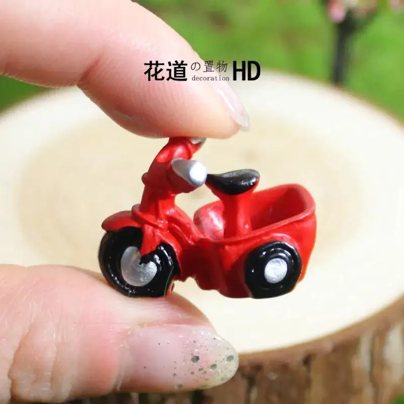 New Mini Motorcycle Tricycle Micro Landscape Diy Small Ornaments Doll Cake Decorations Succulent Combination Potted Plants