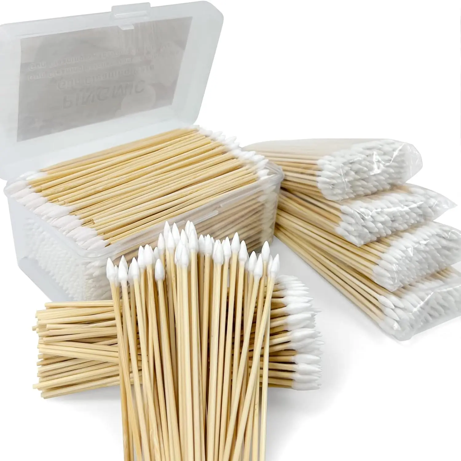 

PCS 6-Inch Precision Gun Cleaning Swabs with Storage Case - Lint-Free Bamboo-Handle Long Cotton Swabs for Gun Cleaning, Makeup &