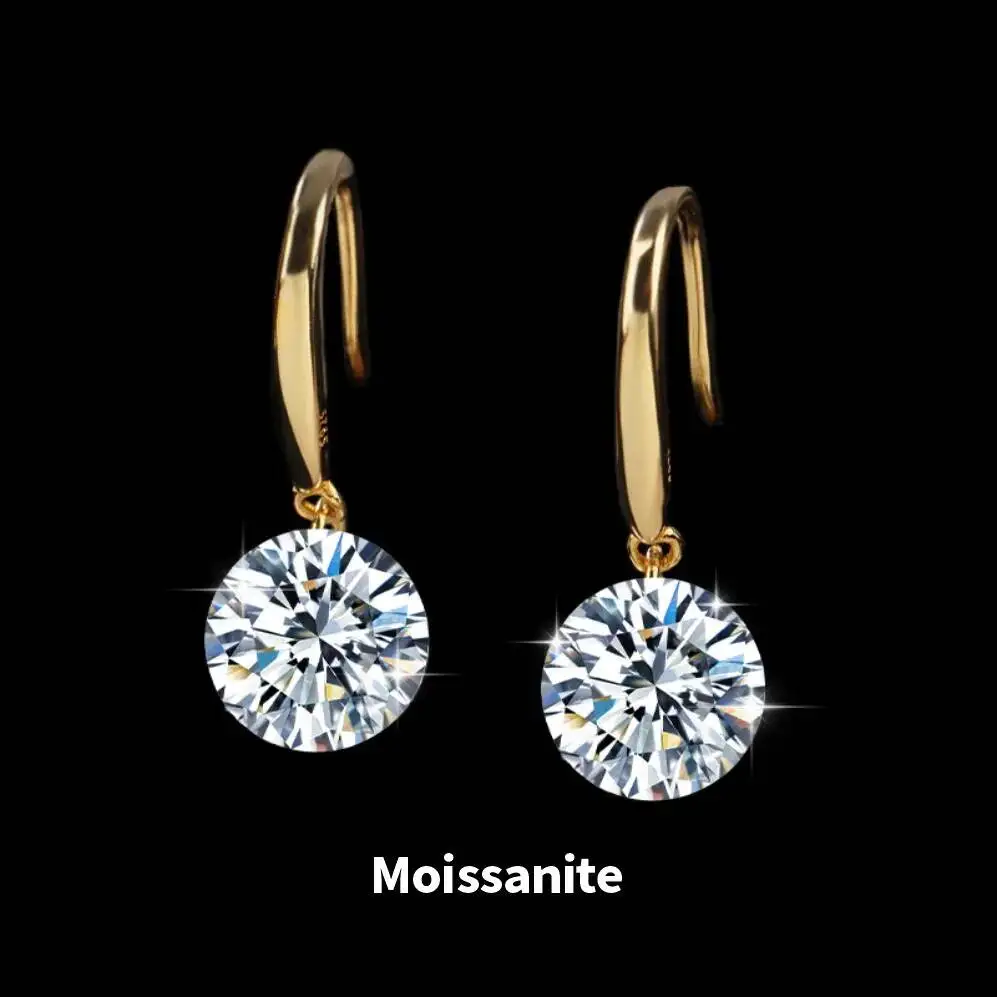 1\2 Carat Moissanite Drop Earrings, Ins Trendy Style, S925 Sterling Silver Earrings