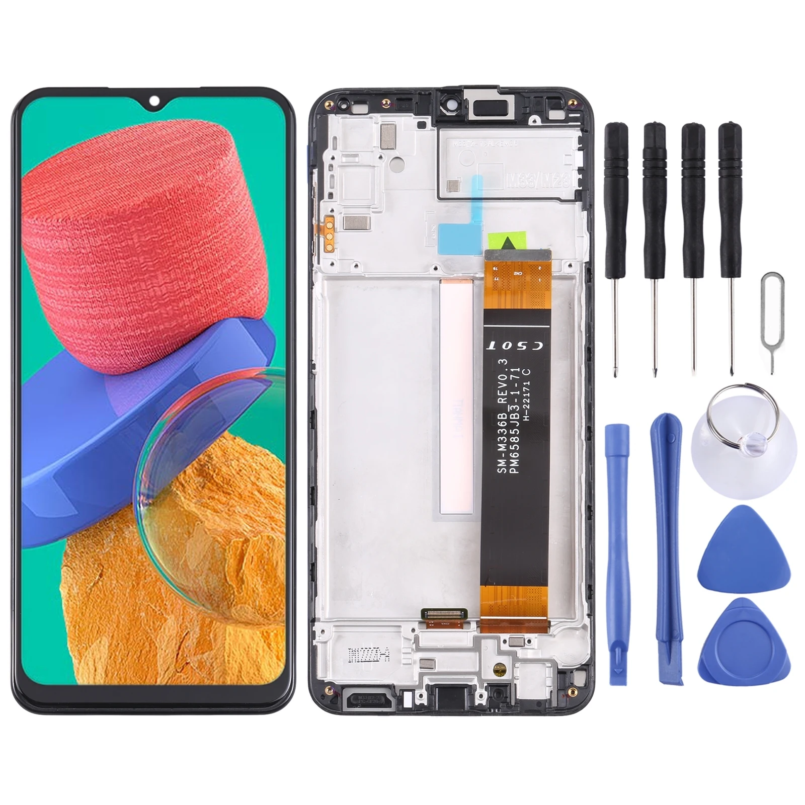 AMOLED LCD Screen For Samsung Galaxy M33 5G SM-M336B Digitizer Full Assembly with Frame