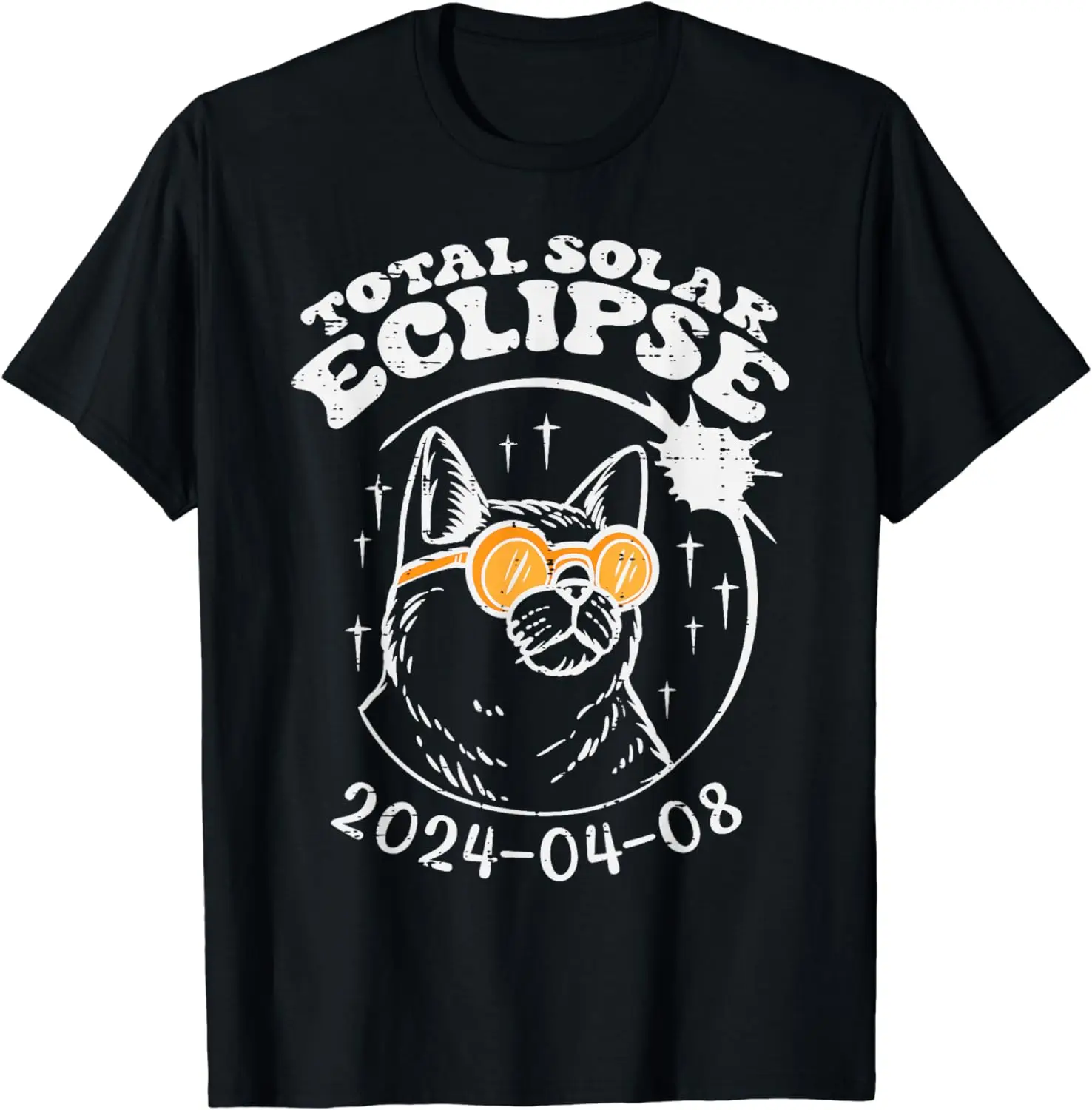 

Cat Total Solar Eclipse 2024 Totality April 8 Men Women Kids T-Shirt