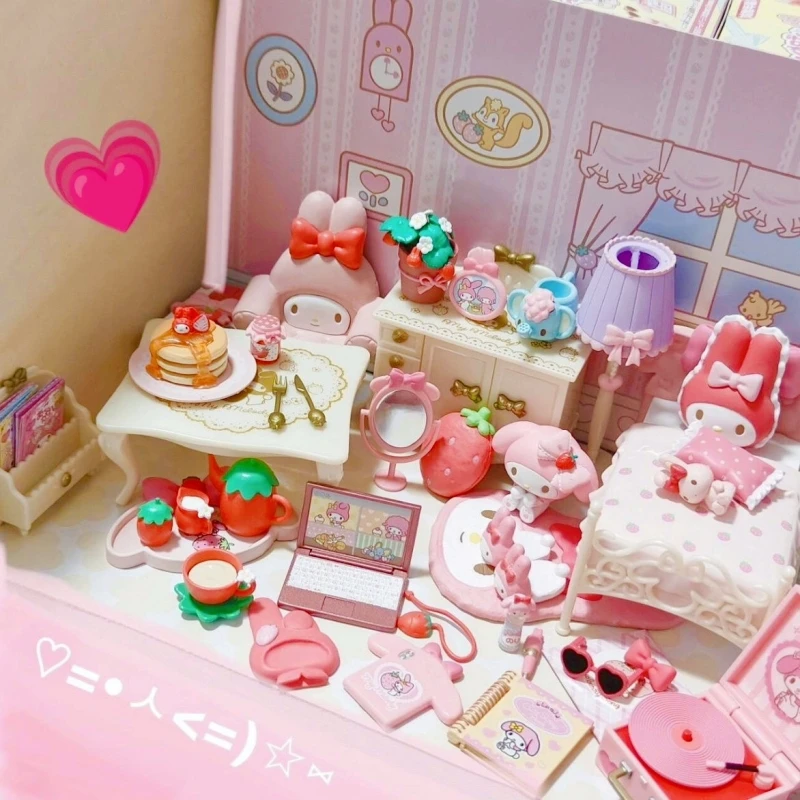 Re-Ment Gashapon Capsule Toy Blind Box Room - Cute Kawaii Strawberry Room, Cartoon Miniature Decoration, Candy Toy, Kids' Gifts