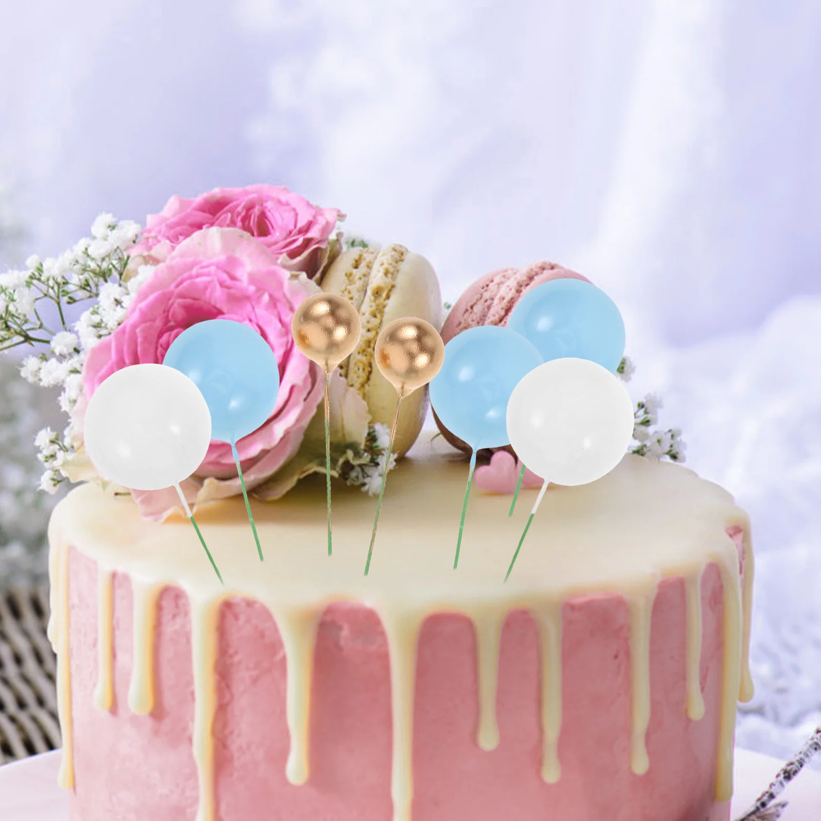 

108Pcs Round Cake Decoration Balls DIY Insert Toppers Birthday Wedding Baby Shower Party Supplies Birthday Cake Balls
