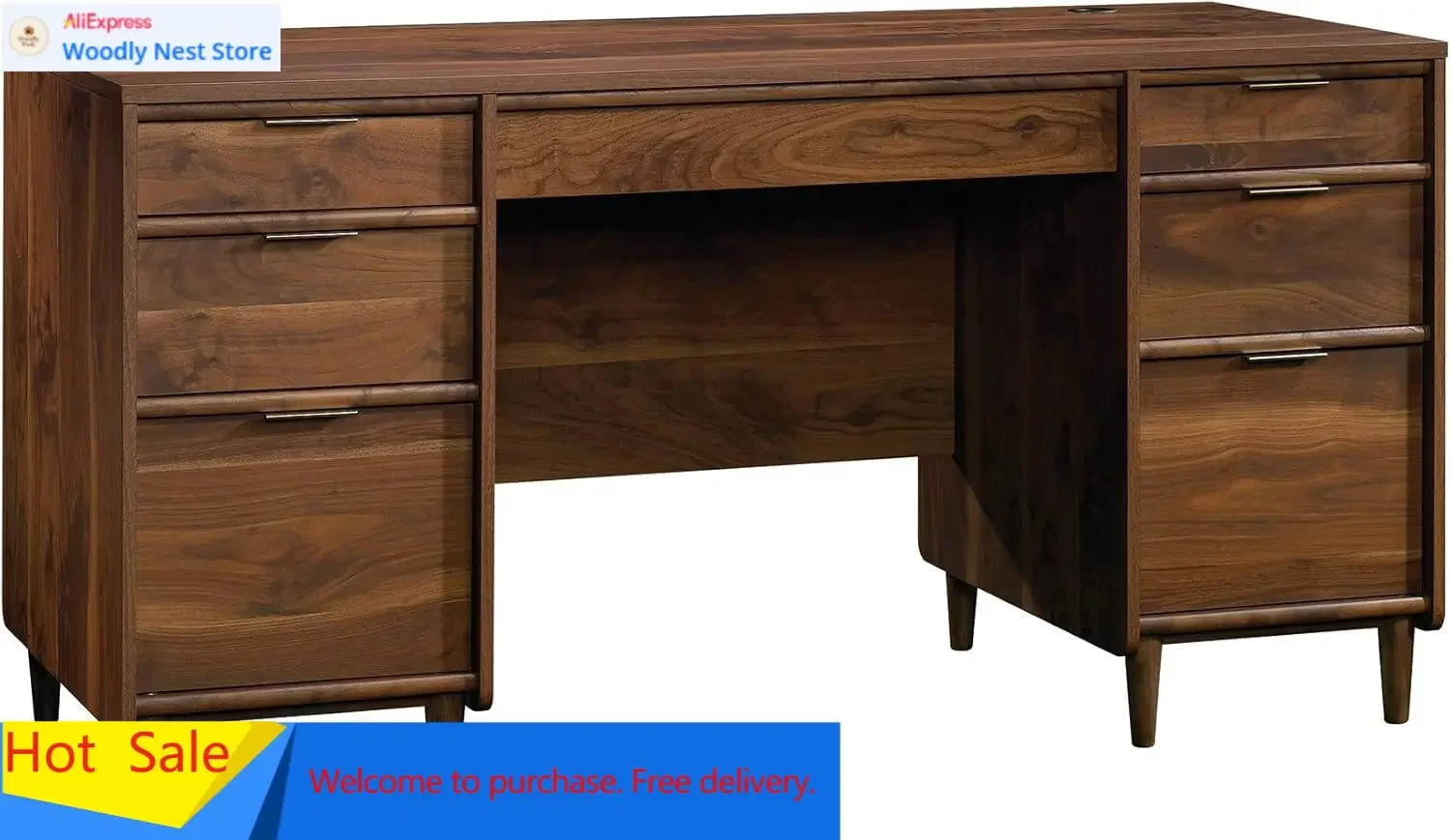 Clifford Place Executive Desk, in Grand Walnut finish