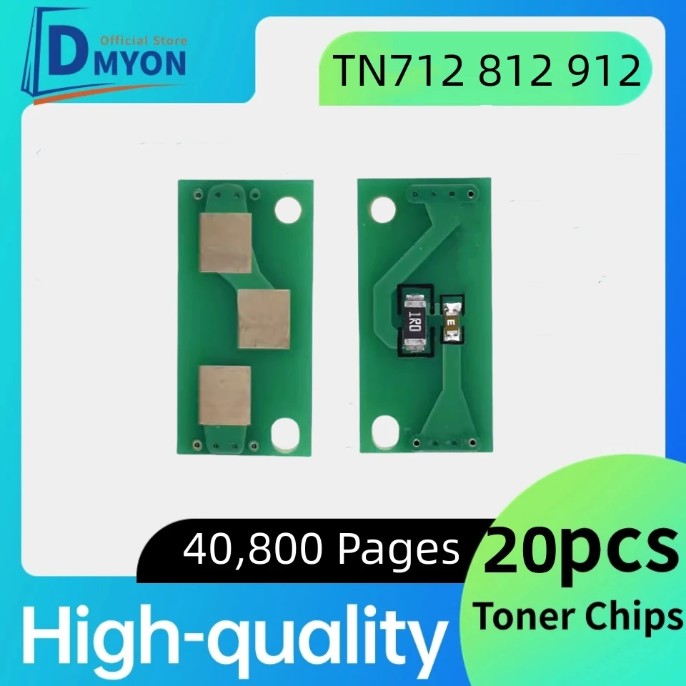 dmyon 20pcs TN712 TN812 TN912cartridge chips For konica Minolta Bizhub 654 754 758 808 Pro 958 Printer toner chip TN-712 812 912