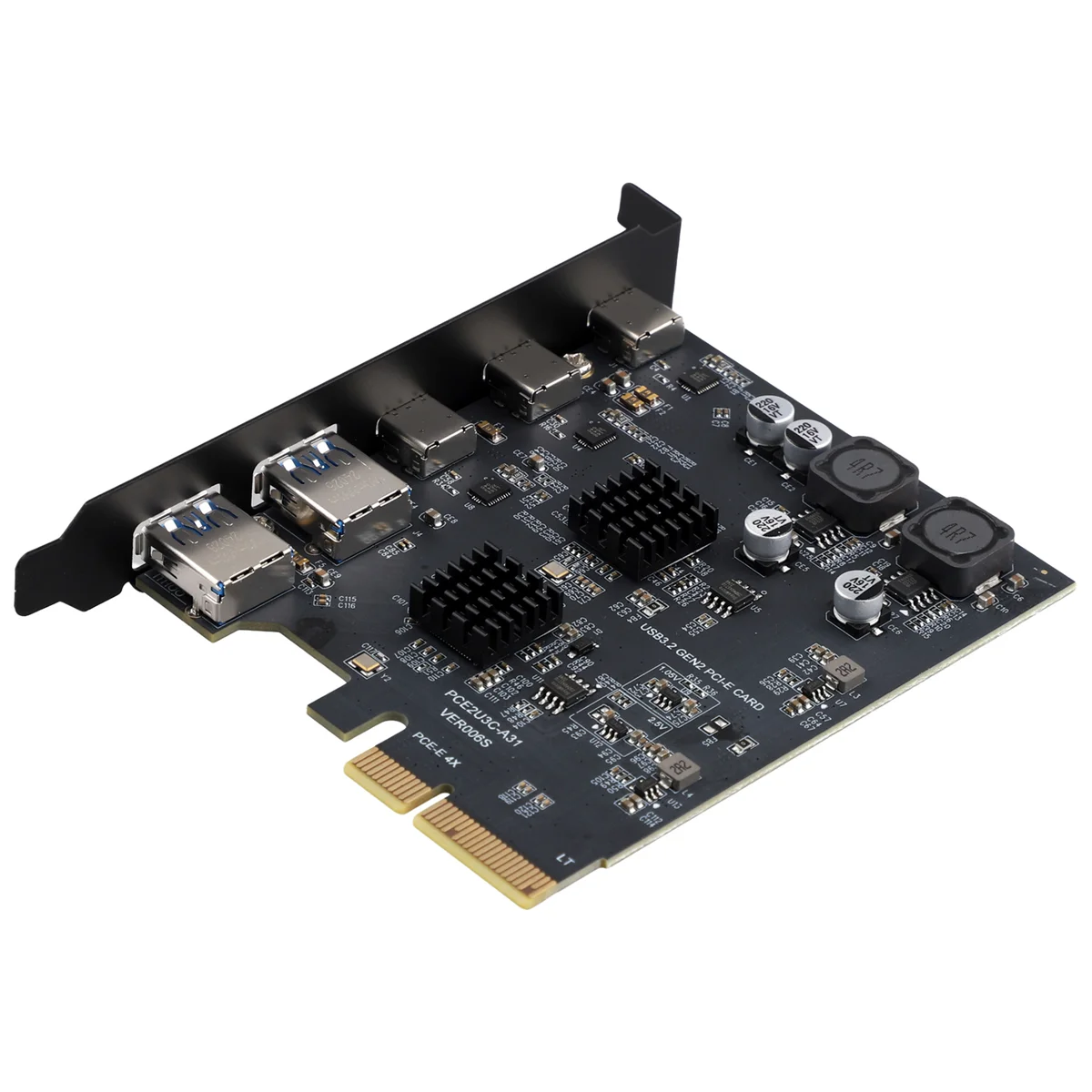 USB3.2 Expansion Card GEN2 10Gbps PCI-E 4X Adapter Card Portable TYPE-C Type-A Dual Chip