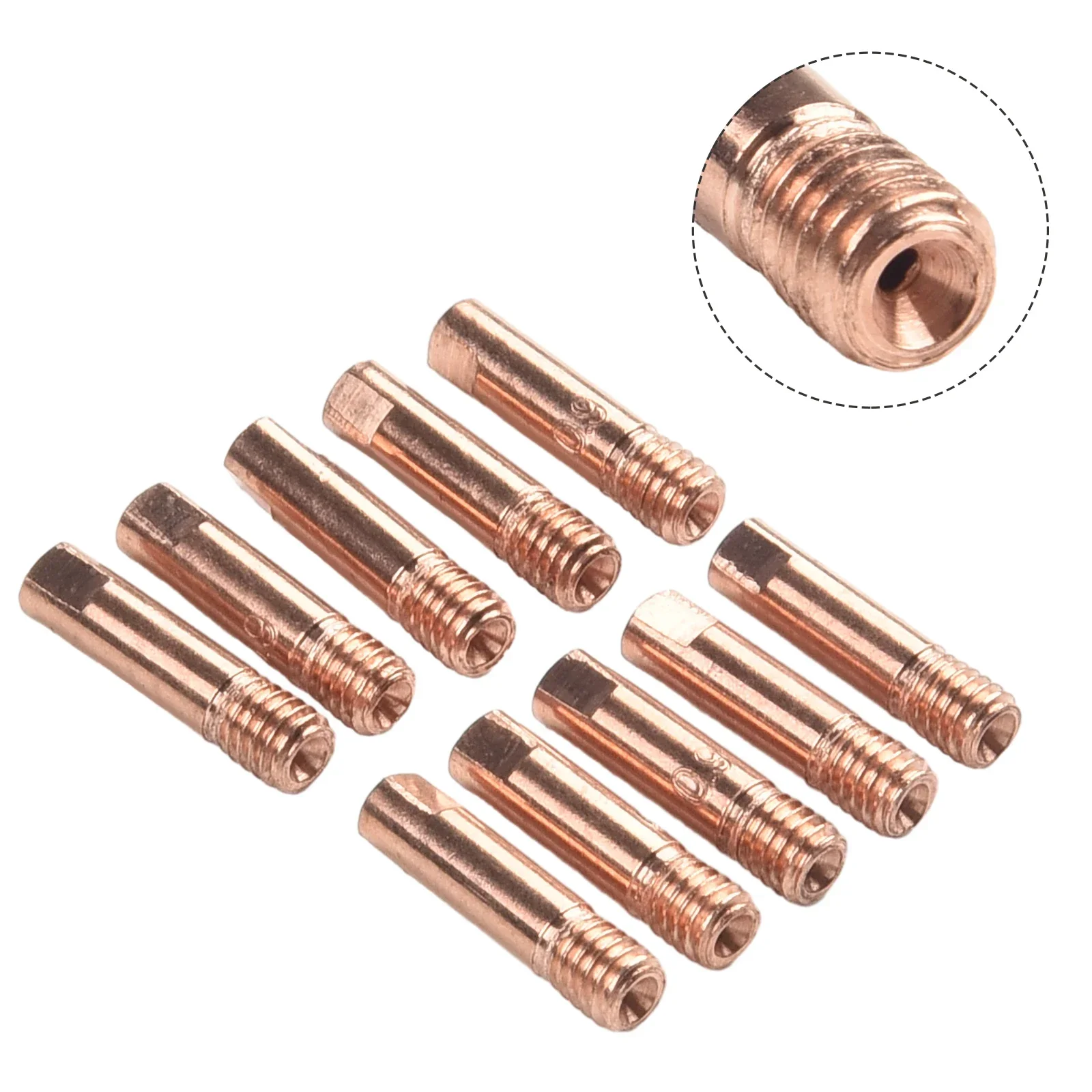 10pcs MB15 15AK Contact Tip Welding Nozzles M6 Welding Torch Power Nozzle 0.6-mm-1.2mm Gas Shielded Welding Torch Nozzle