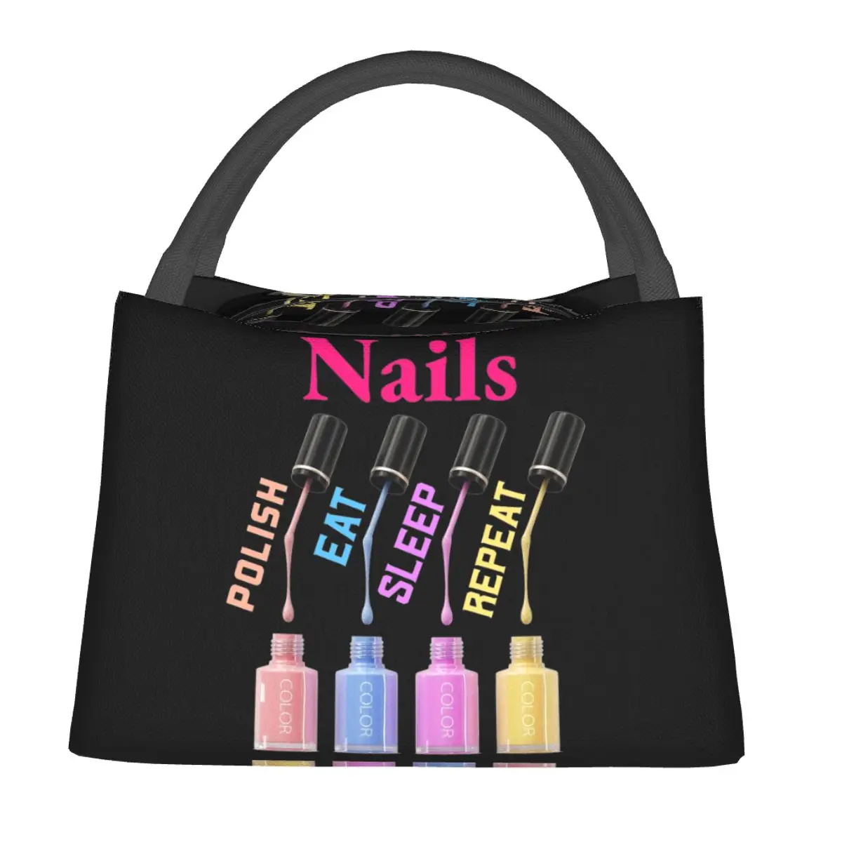 Manicurist Nails Polish Nail Tech Lunch Bags Accessories  Insulated Canvas Cooler Bags Beauty Technicians Thermal Food Box