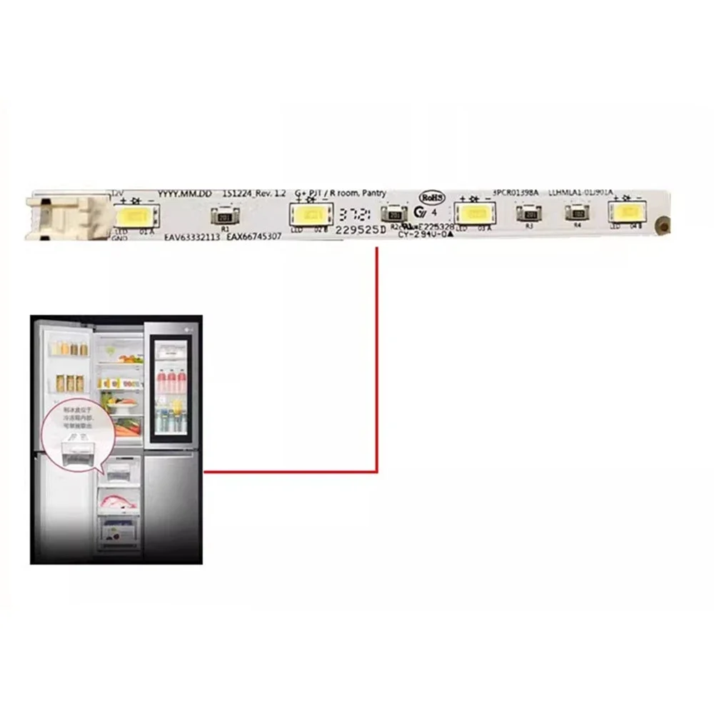 

1pcs Refrigerator LED Strip Light Replacement for LG Refrigerator Light Bar F521SN71 DC12V