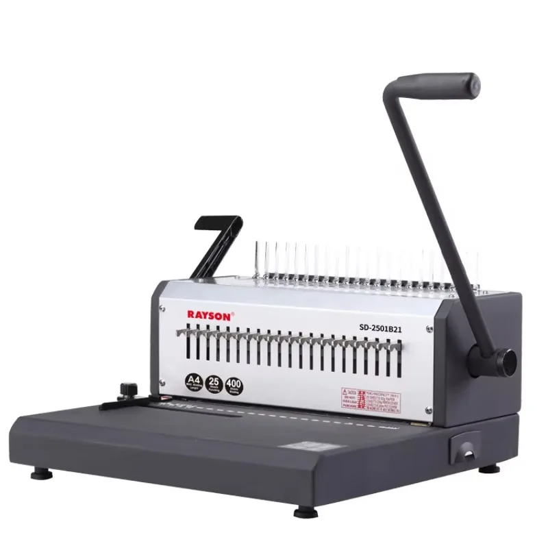 Customizable SD-2501B21 Comb Binder Puncher Plastic Rubber Ring Office Manual Paper Punching Binding Machine