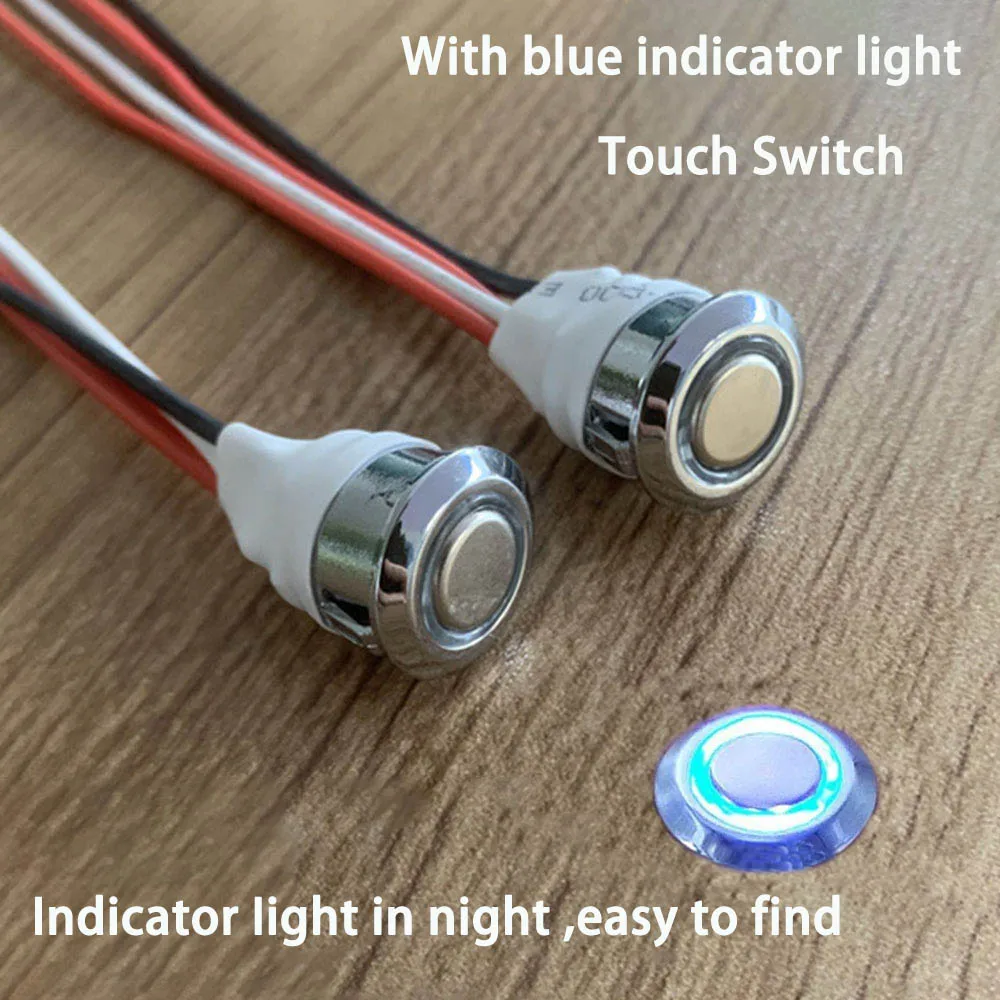 タッチセンシティブLED調光スイッチ,スマートホームコントローラー,キャビネット,ワードローブ,デスクランプ,内蔵スイッチ,DC 5v,12v,24v,4a,18mm