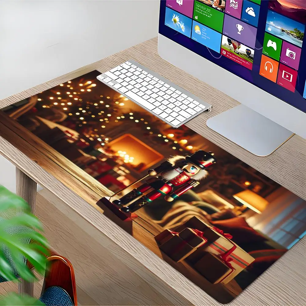 Nutcracker Soldier Christmas Mouse Pad Gamer Keyboard Mouse Mat Rubber Cartoon Big Motbook Computer PC Mousepad