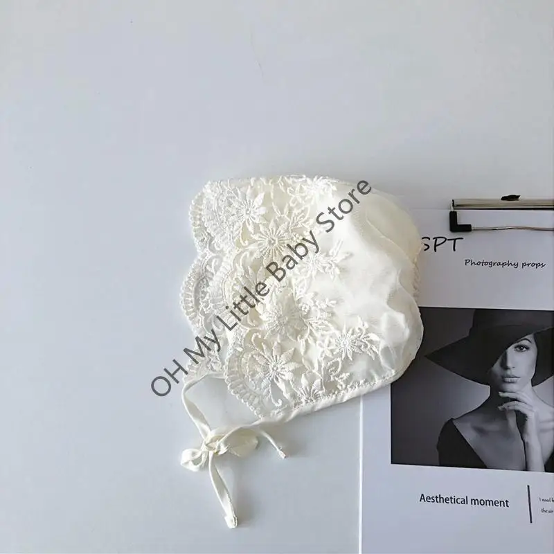 M76C طفلة الدانتيل القطن قبعة الأطفال الصغار للحماية من الشمس قبعة تنفس تمتص Sw #3