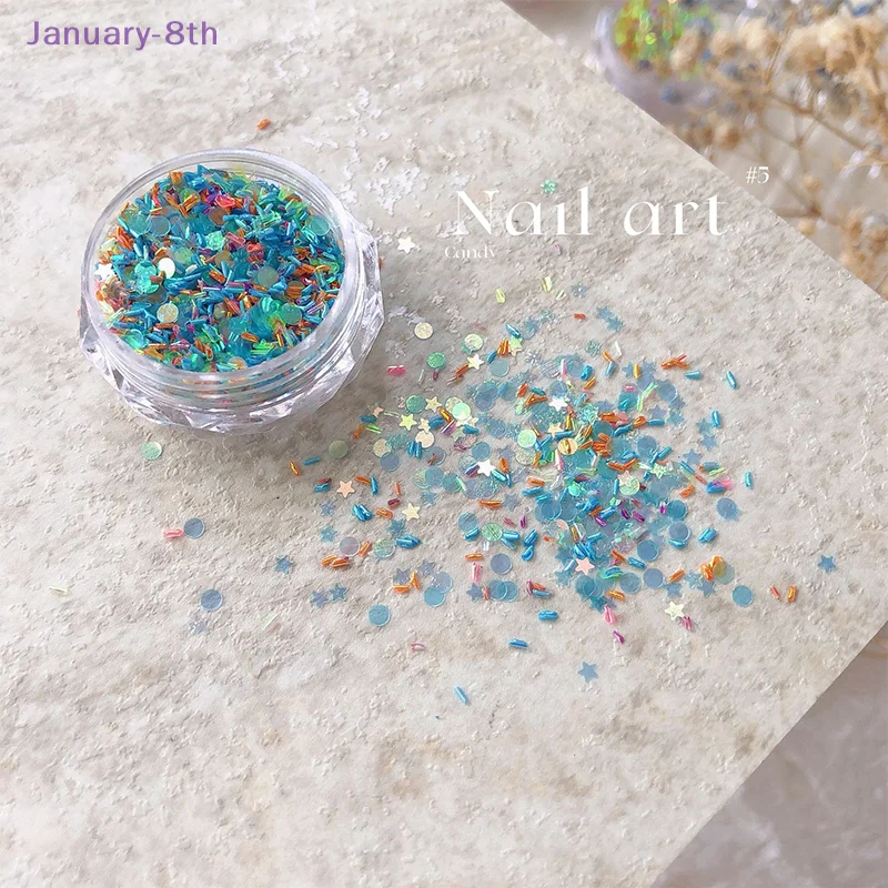 A Box Sparkly Star Macaron Nails Sequins Bright Spangles Slices DIY Charm Flakes Decor Accessories Paillettes