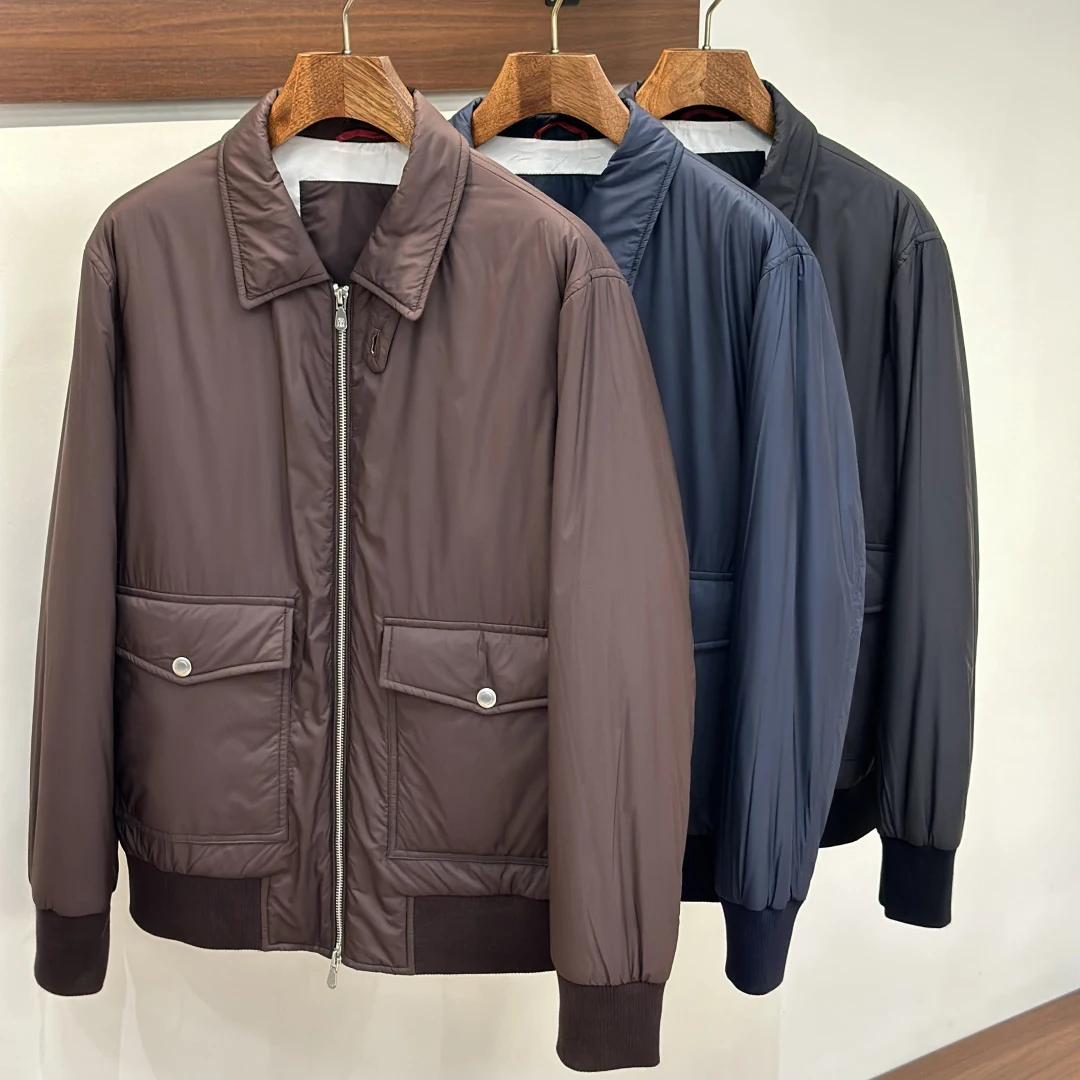 

BC Италия 25aw однотонная простая мужская хлопковая куртка на молнии с украшением