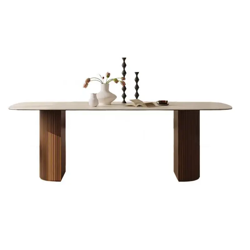 walnut dining table and chairs imported travertine oval minimalist full support composite rock slab dining table