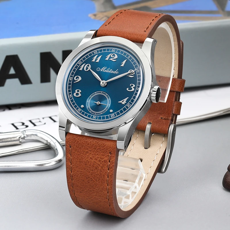 Militado ML01 ساعة كوارتز VD78 حركة كلاسيكية خمر ساعة 100 متر مقاوم للماء 316L الفولاذ المقاوم للصدأ الياقوت كريستال ساعة رجالي