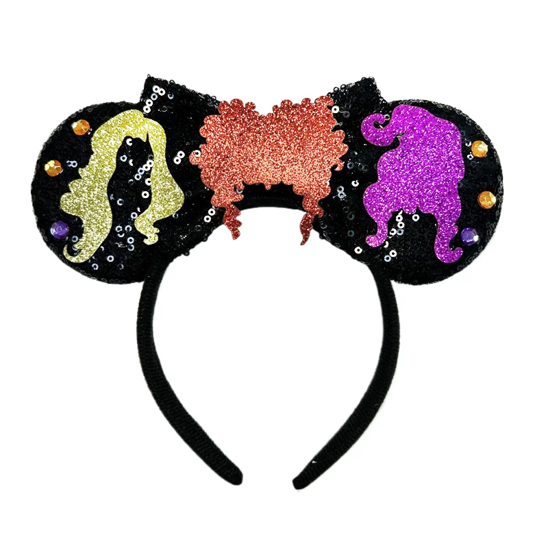 Chic Mickey Mouse Ears Headbands Women Halloween Party Cosplay Bad Guys Hairbands Girls Festival Gift Kids DIY Hair Accessories