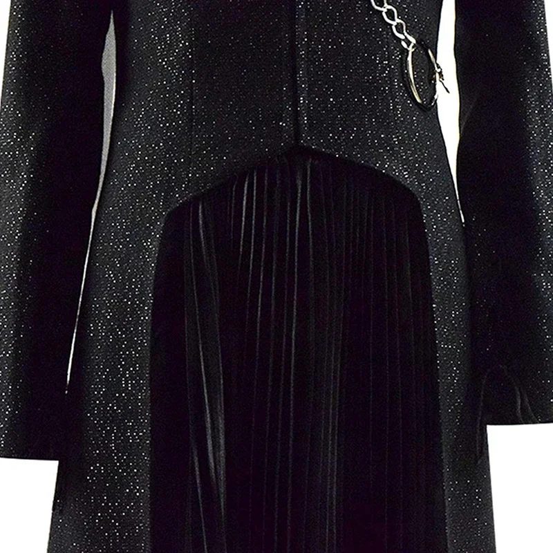 Daenerys-女性のためのターガリエンダニーコスプレスーツ,中年のドレス,ユニフォーム,黒の衣装,ハロウィーンパーティーのケープ,大人