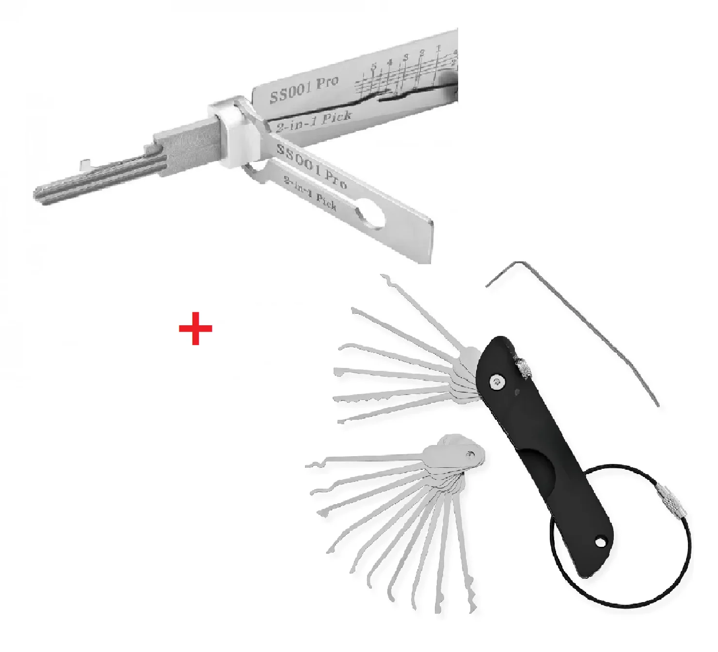 21Pcs Compact Unlocking Sleeve Rust Proof+lishi 2 in 1 SS001 PRO Civilian Tool Multifunctional Unlocking Hook Disassembly Kit