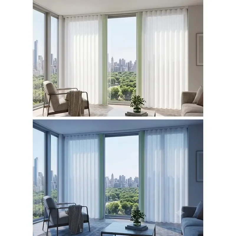 Smart App Control Electric Retractable Curtain Silent Motorized Vertical Dream Blind Sunshade Curtain for Bedroom Hotel