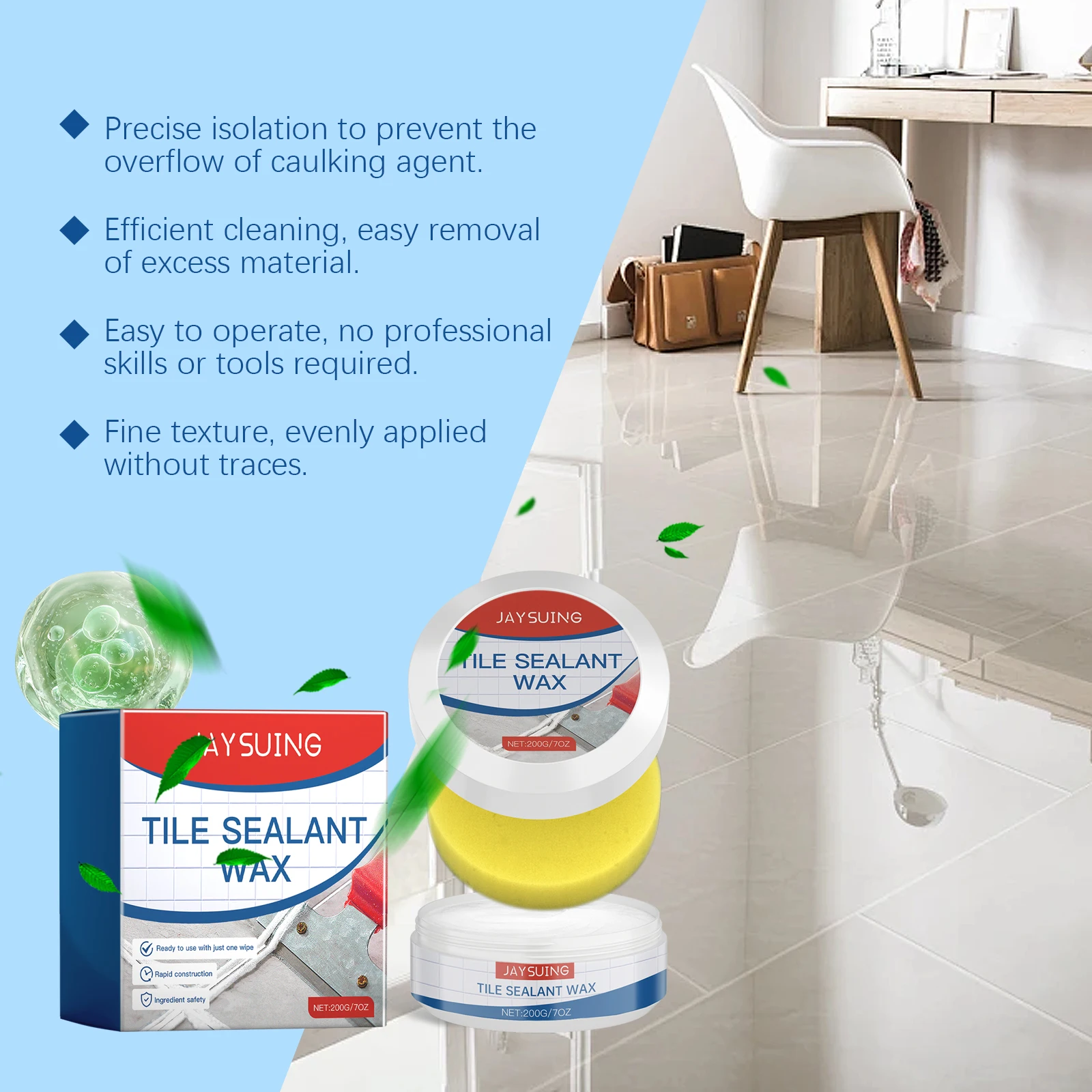 

200g Seam Isolating Pastes Tile Grout Protections Wax with Easy Application Heat Resistant and Washable for Home Renovation