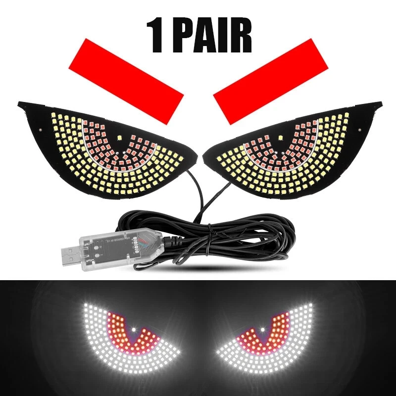 Truck Devil's Eye Light RGB Dynamic Demon Eye Decorative Light Led Display Decor Pixel Panel Windshield USB 5V Multi-Mode Lamp