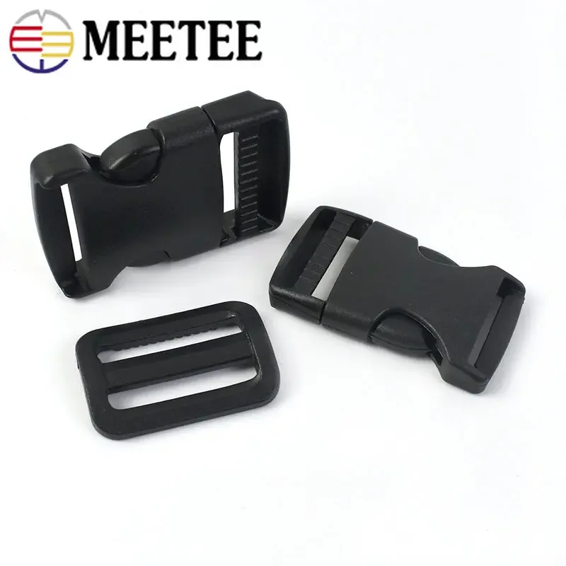 10/20Sets Plastic Side Release Buckles 20-50mm Tri-Glide Adjustable Clasp Webbing Hook Bag Strap Backpack DIY Sewing Accessories