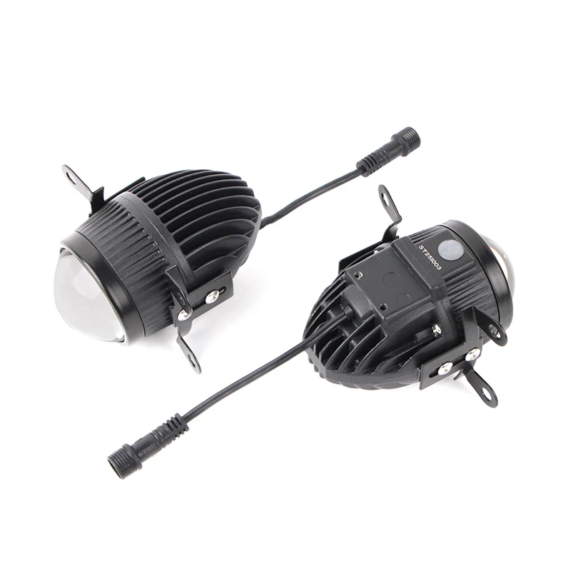 Uniwersalne reflektory samochodowe 12V z soczewką 2 cale, światła przeciwmgielne Bi-LED projektor biało-żółte do Toyoty, uniwersalny uchwyt, soczewka lampy przeciwmgielnej 2.0