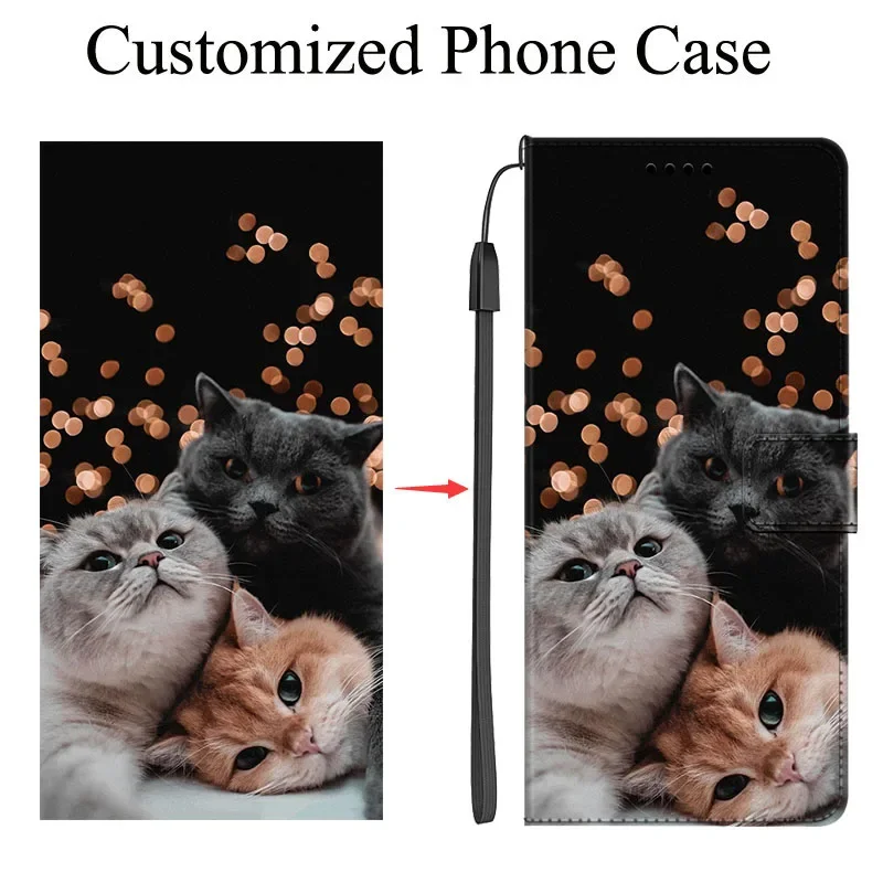 حافظة جلدية مخصصة لهاتف Honor X40 X50i X50 GT Pro X70 X70i DIY Funda حافظة هاتف حامل محفظة فتحات مغناطيسية Para #1