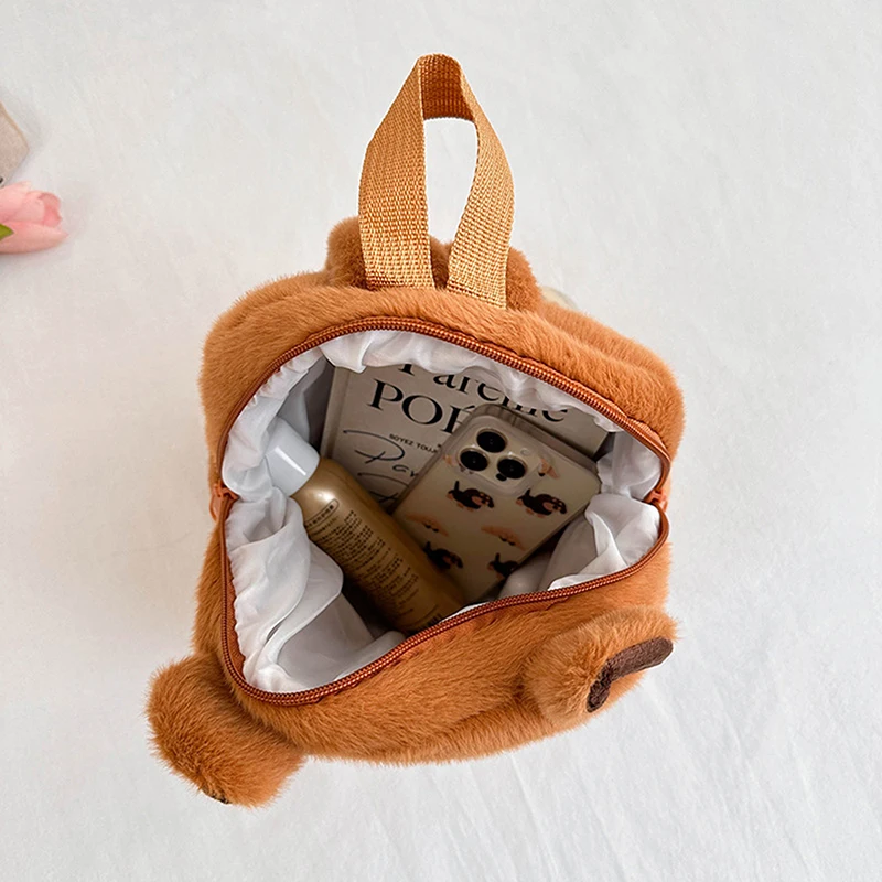 1PC Student School Bag Capibala Plush Capybara Bag Casual All-match Fur Bag Large Capacity Backpack School Bag Birthday Gifts