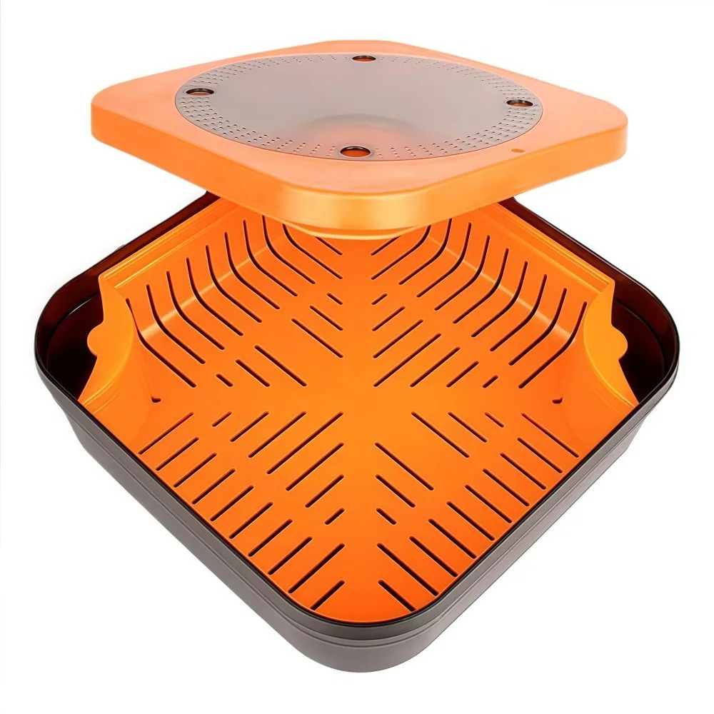 

Breathable Carp Fishing Bait Box with Inner Frame Keep Fresh Bait Storage Case Drain Basket Design Portable Fishing Worm Box