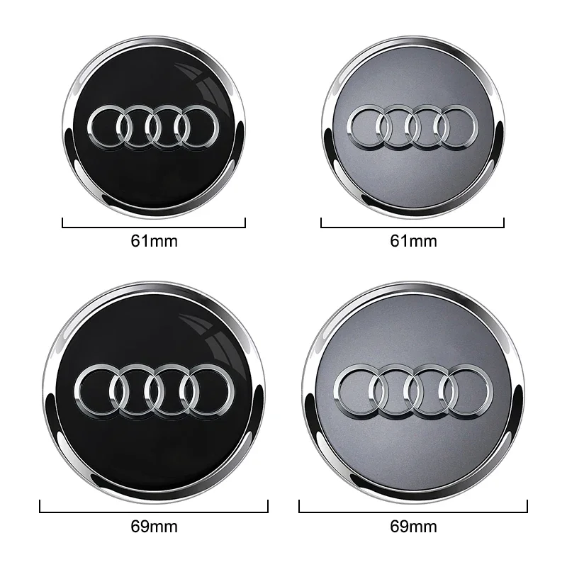 4pcs 60mm 61mm 68mm 69mm Audi Hub Caps Car Wheel Center Caps For Audi A1 A2 A3 A4 A5 A6 A7 A8 S3 S6 Q3 Q5 Q7 Accessories