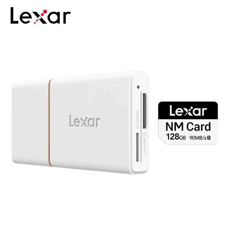 بطاقة Lexar NM لهاتف هواوي مع قارئ بطاقات USB 3.1 Micro SD سعة 128 جيجابايت وبطاقة ذاكرة 256 جيجابايت حتى 90 ميجابايت/ثانية بطاقات Microsd Flash TF