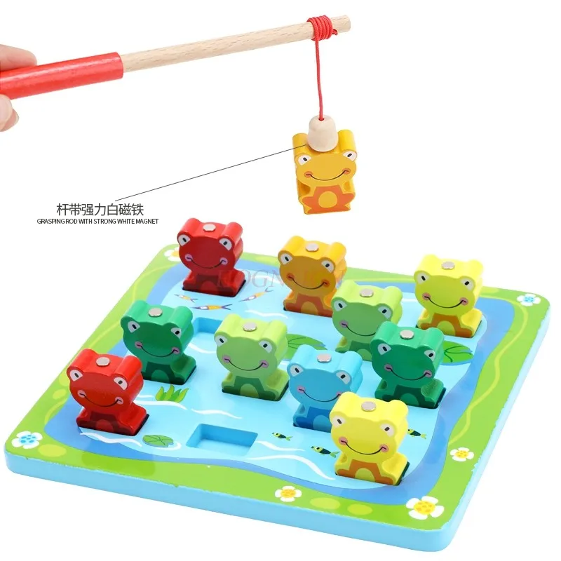 Magnet toy fishing wooden children's hand eye coordination early education puzzle blocks