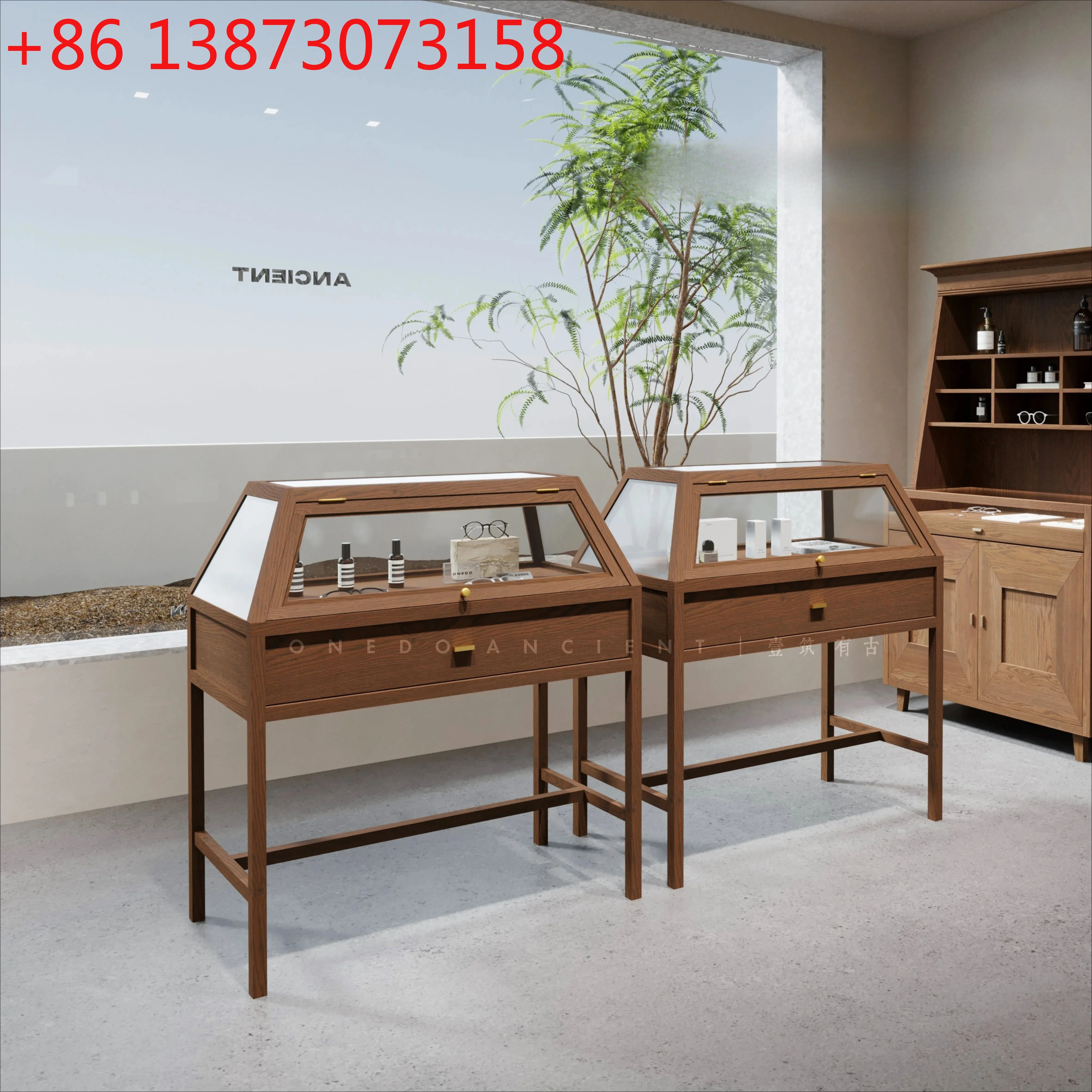 Medieval Jewelry Display Cabinet Jewelry Jade Display Cabinet Glass Museum Booth Shelf