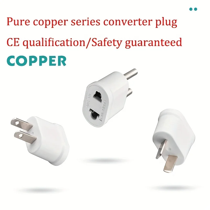 1/2/5pcs US Mexico Plug Adapter, 2-pin EU to US Outlet Converter, Electrical Socket Adapter for Travel, Pure Copper Pin.