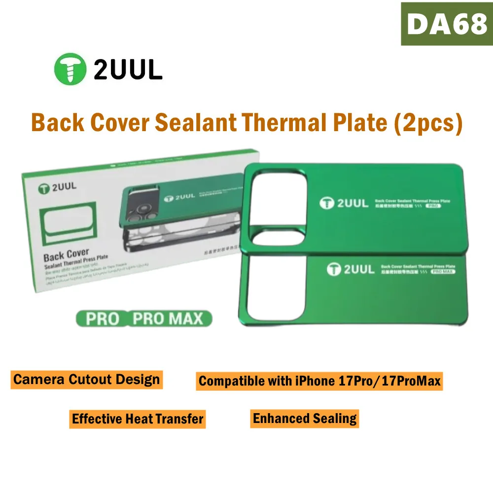 

2UUL термопроводящая пресс-пластина герметика с вырезом камеры для IPhone 17pro/Max, инструмент для ремонта задней крышки, инструмент горячего прессования