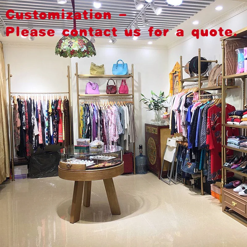 custom.Customize Display Clothing Racks Garment Shelves Women Luxury Stainless Steel Clothing Display Racks Boutique Sh