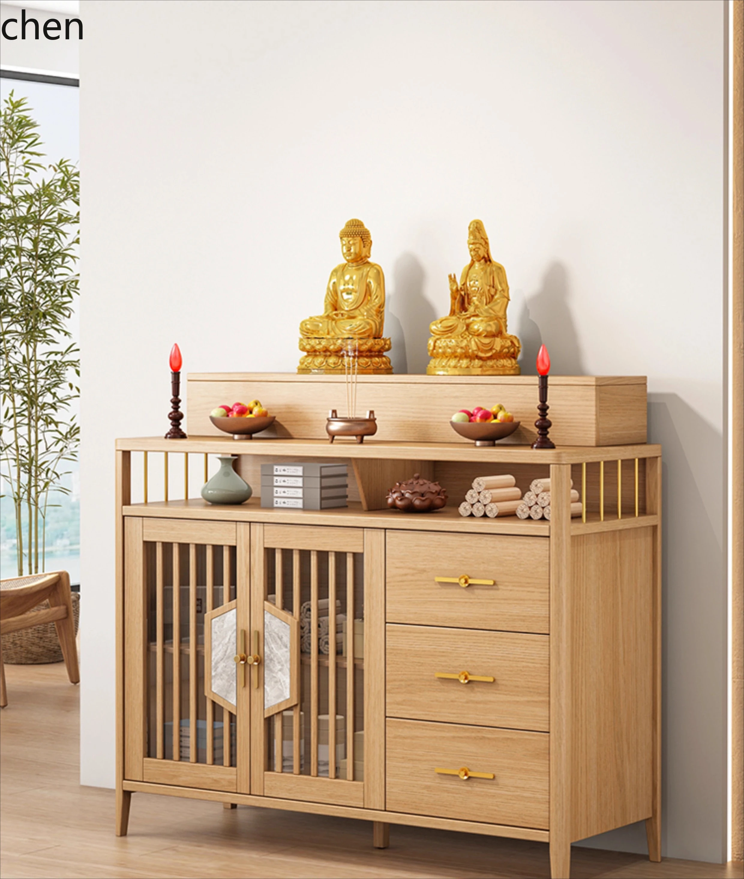 ZML solid wood offering table Shentai God of Wealth Guan Gong Bodhisattva incense table offering table