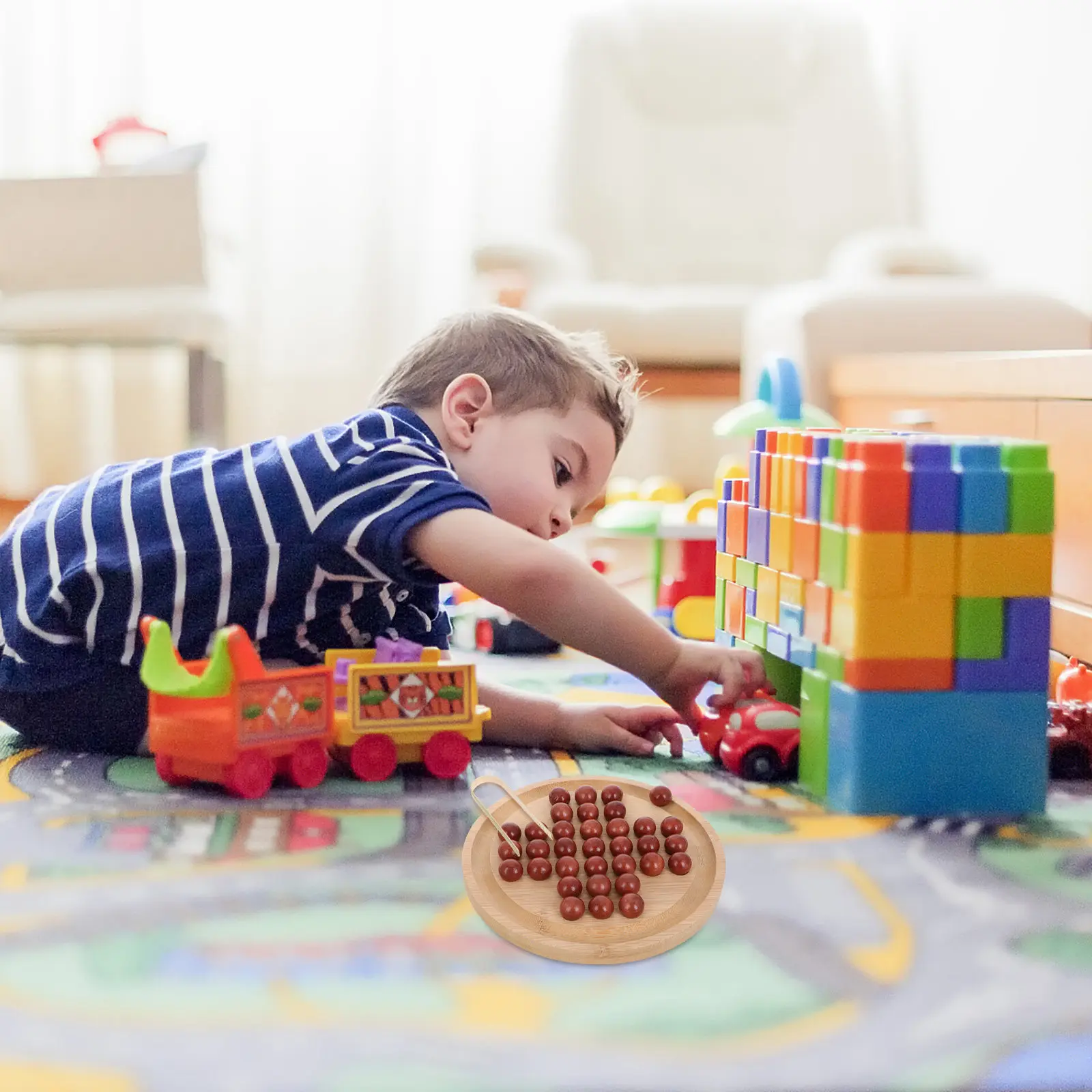 

Набор детских настольных игр: бамбуковые шахматы для одного игрока, развивающие мышление и интеллект