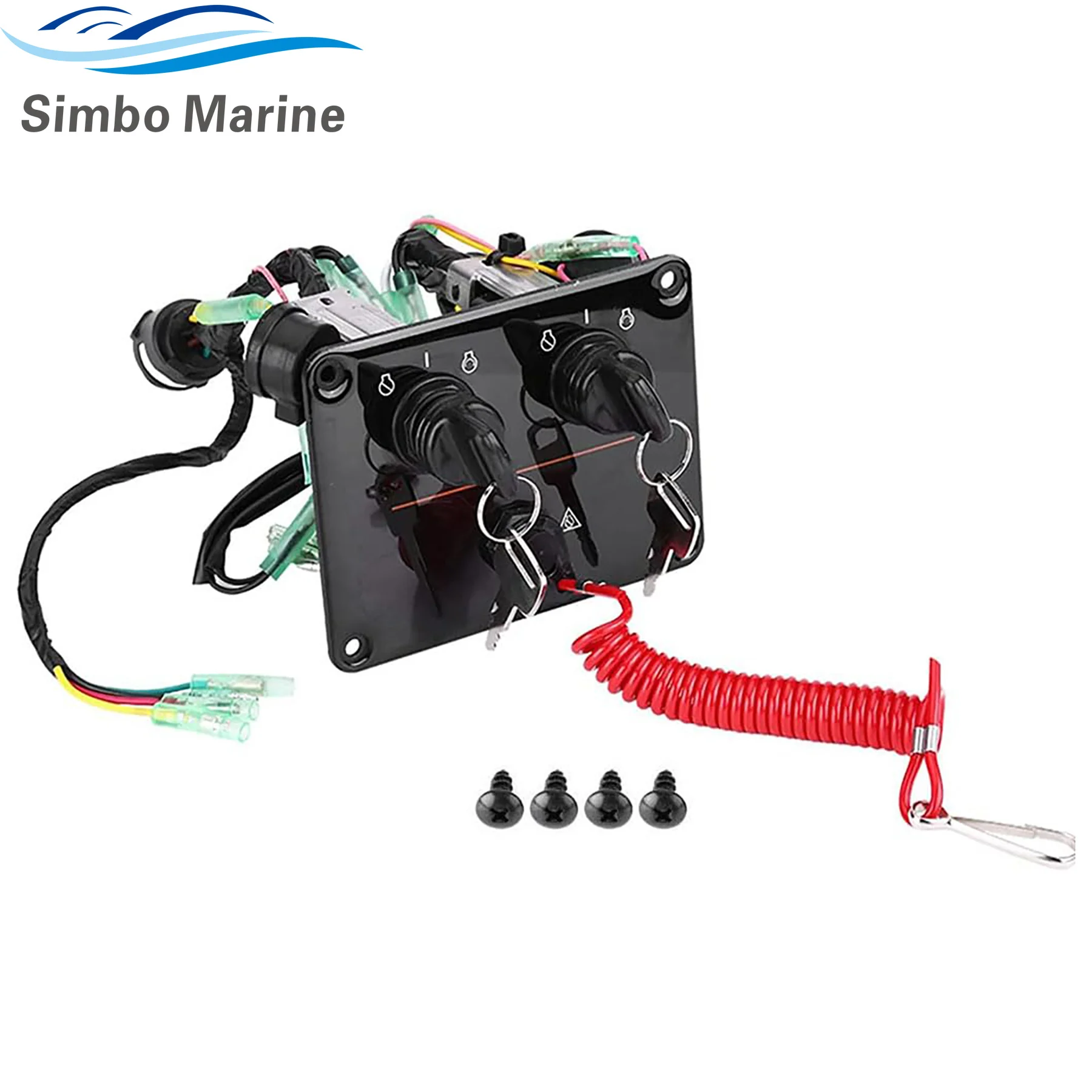 Dual Key Switch Assembly Metal Plastic Engine Penel for Yamaha Outboard Motors Double Vertical Control 6K1-82570-08 6K1-82570-13